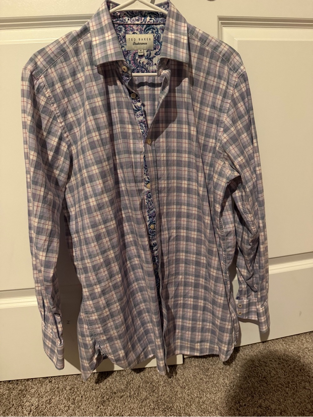 Ted Baker Endurance Button Down Plaid - Neck 16 - 32/33 - Slim Fit